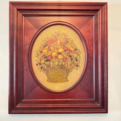 DR030 Large Judith Holbrook Gibson Painting in Cameo Mahogany Frame