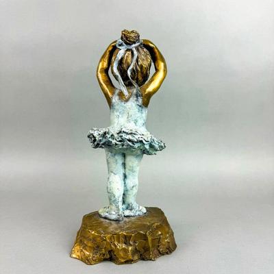 FY049 Signed and Numbered Bronze Child Ballerina Sculpture by Corinne Hartley 1997