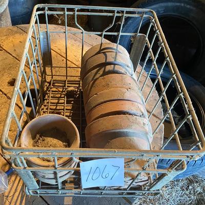 Vintage Milk Crate and Pots
