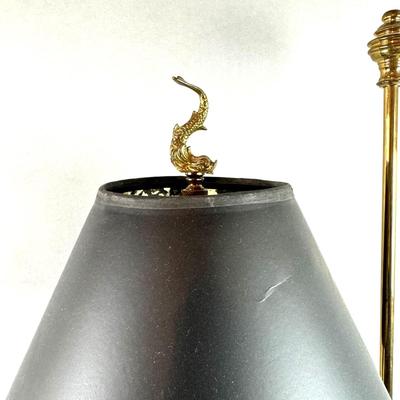 FY057 Wildwood Tall Brass Candle Lamp with Dolphin Finial