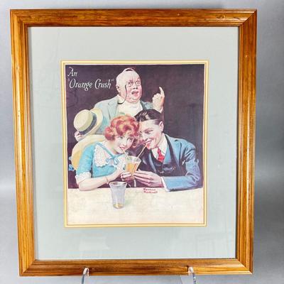 BR089 Norman Rockwell Collo lithograph in Wooden Frame