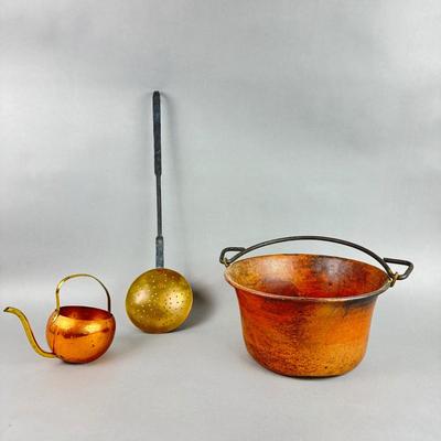 LR110 Foreside Copper Pot with Watering Can and Forged Strainer
