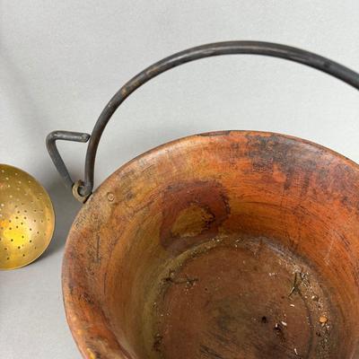 LR110 Foreside Copper Pot with Watering Can and Forged Strainer