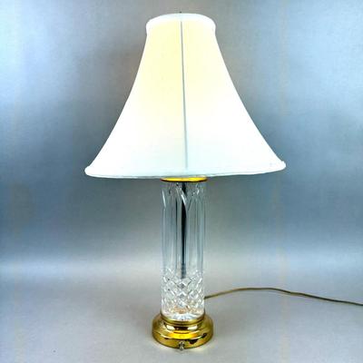 LR143 Large Crystal Brass Base Lamp with Silk Shade