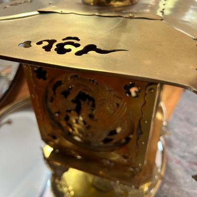 Brass Chinese Lantern and display mirror