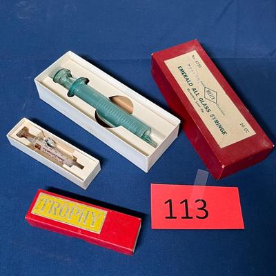 Antique glass syringes