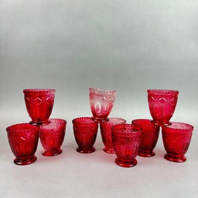 BB168 Set of 10 Pink Glass Le Price Tabletop Votive Holders