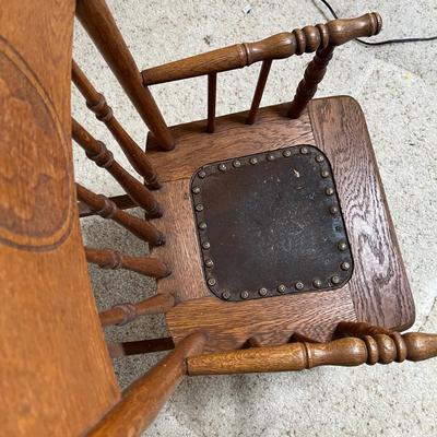 Pressed back Oak Child's Rocker
