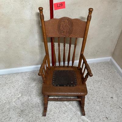 Pressed back Oak Child's Rocker