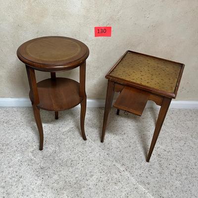 2 antique small tables