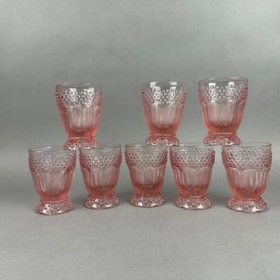 BB208 Set of 8 Gorham Emilys Attic Pink Double Old Fashioned Tumblers