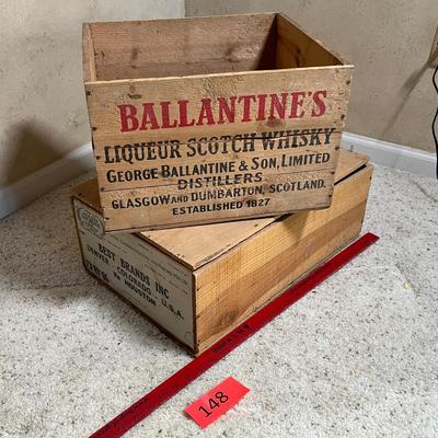 Antique liquor crates
