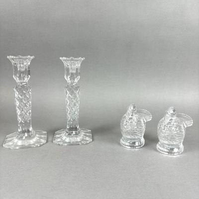 BB213 Set of Galway Crystal Turkey Salt and Pepper with 8