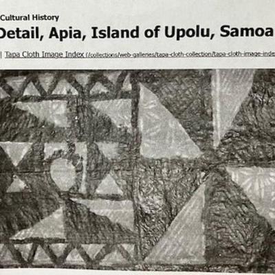 Samoan Tapa Cloth With Wooden Post