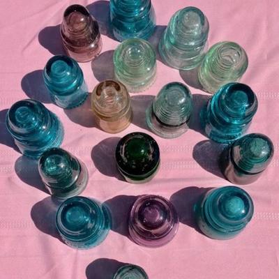 Seventeen Vintage Insulators