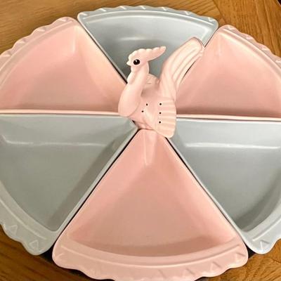 Vintage Ceramic Lazy Susan With Rooster