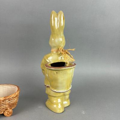 BB228 Two Bunny Ceramic Flower Pots