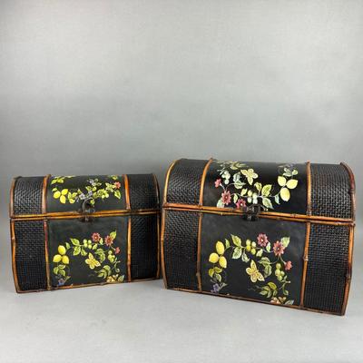 BB229 Pair of Decorative Floral Nesting Chests