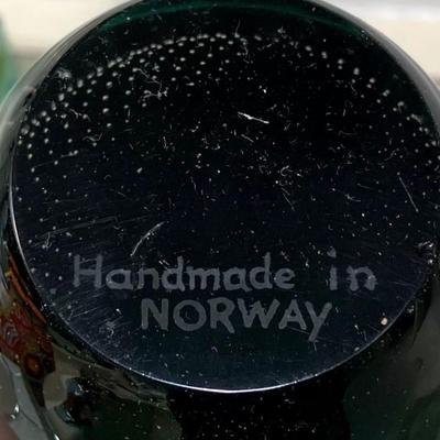 Green Leaded Art Glass Vase (Norway)