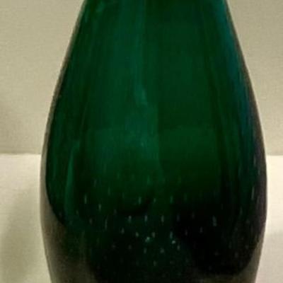 Green Leaded Art Glass Vase (Norway)
