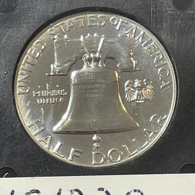 NGS CERTIFIED 1963 PR-66 GRADED FRANKLIN SILVER HALF DOLLAR AS PICTURED.