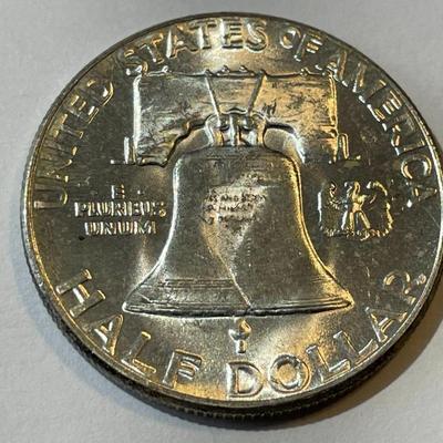 1955 MS-63 FBL Quality Franklin Silver Half Dollar as Pictured.