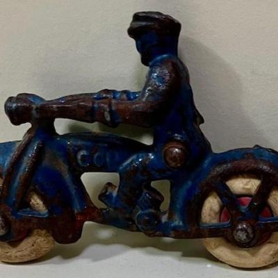 Antique Cast Iron Motorcycle Cop