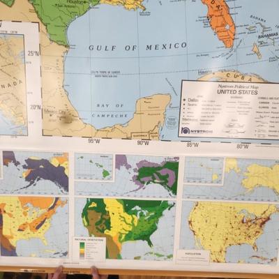 Retractable United States map