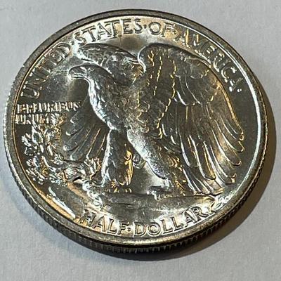 1944-S Brilliant Uncirculated Condition Walking Liberty Silver Half Dollar as Pictured.