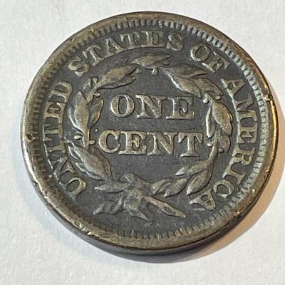 1846 Circulated Condition/Porous Braided Hair U.S. Large Cent as Pictured.