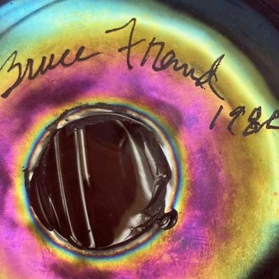 Bruce Freund Iridescent Art Glass Vase