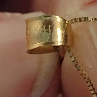 14kt Yellow Gold Necklace with Horse Head Pendant- Approx 3.8 Grams (#27)