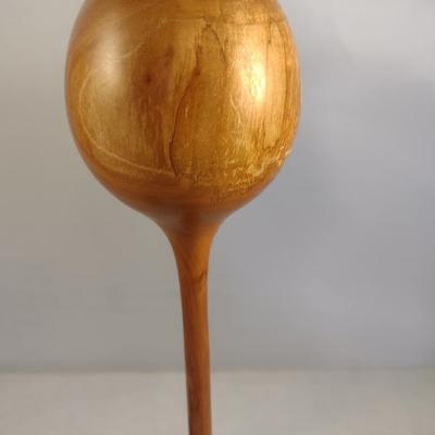 Set of Two Hand Crafted Turned Wood English Cherry Goblets