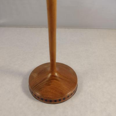 Hand Crafted Turned Wood English Beech Goblet with Intricate Inlay