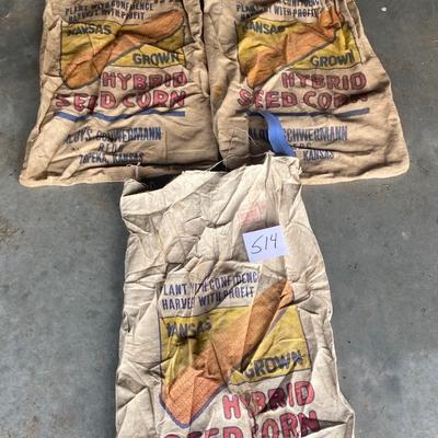 Vintage Cloth Corn Seed Bags