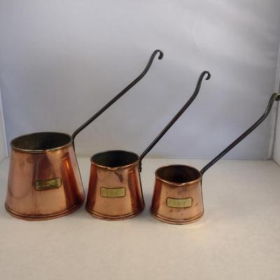 Collection of Vintage Copper Cider Dippers