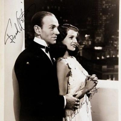 Rita Hayworth and Fred Astaire signed portrait photo 