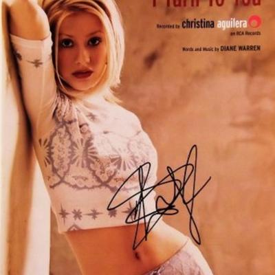 Christina Aguilera signed sheet music