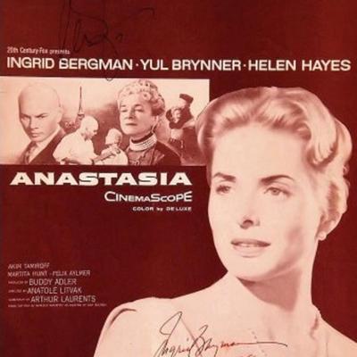 Ingrid Bergman and Yul Brynner signed sheet music