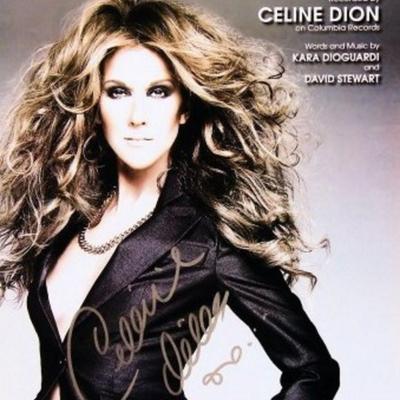 Celine Dion signed sheet music