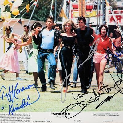 Grease cast signed lobby card