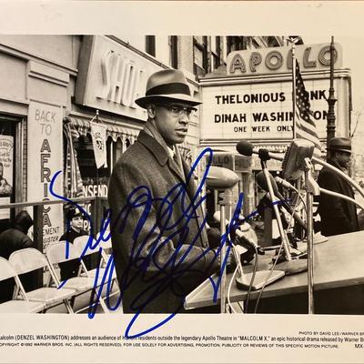 Malcolm X Denzel Washington signed movie photo