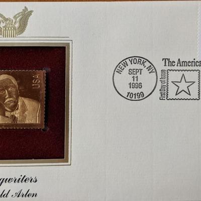 Songwriters Harold Arlen Gold Stamp Replica First Day Cover