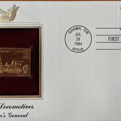 Steam Locomotive Hudson's General Gold Stamp Replica First Day Cover