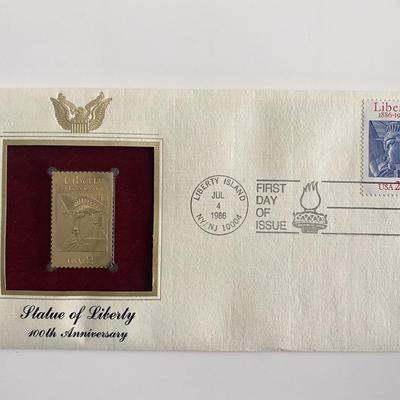 Statue of Liberty: 100th Anniversary Gold Stamp Replica First Day Cover