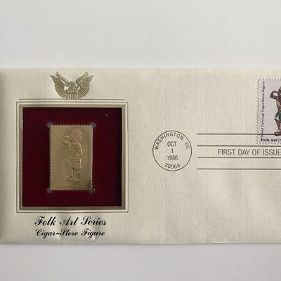 Folk Art Series: Cigar-Store Figure Gold Stamp Replica First Day Cover