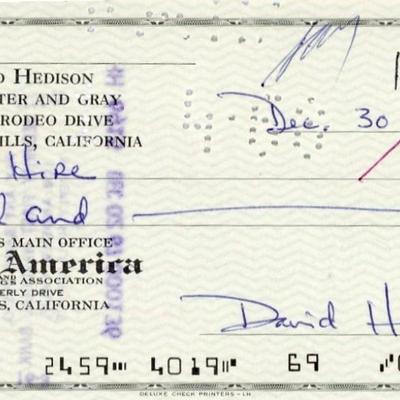 David Hedison signed check 