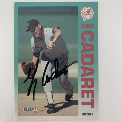 Greg Cadaret signed baseball card