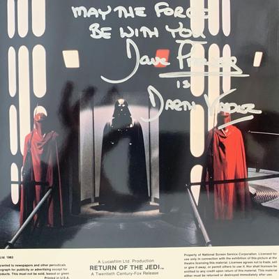Return of the Jedi lobby card signed by David Prowse