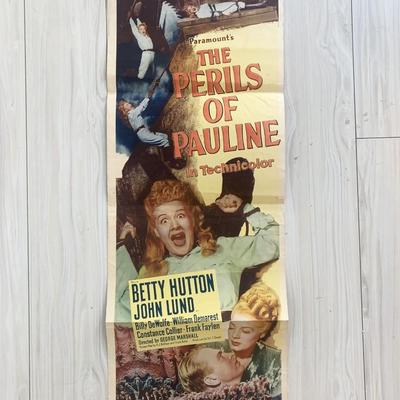 The Perils of Pauline original 1947 vintage movie poster